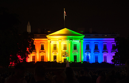 The White House is lit up in rainbow colors to celebrate the Supreme Court's opinion legalizing gay marriage in all fifty states