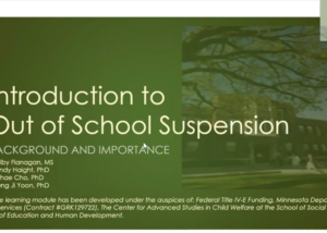 screenshot of out of school suspension module title